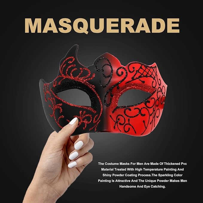 Couple Masquerade Mask for Women Men Shiny Venetian Mask Halloween Mask for Party Prom Ball Costume Lace Masks