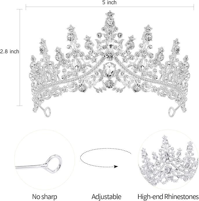 VELSCRUN Birthday Tiara Crowns for Women Girls Crystal Birthday Girl Headband Sash Elegant Princess Crown Happy Birth Party Decorations Women Sisters Birth Gift Hair Accessories