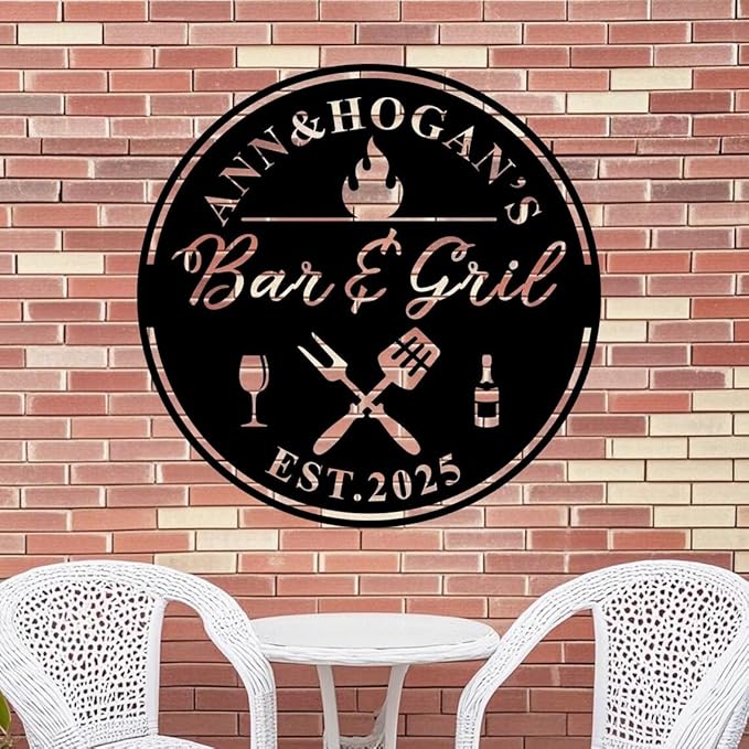 Personalized Metal Barbecue Wall Sign, Custom Barbecues Sign for Outdoor, Large BBQ, Barbecue Metal, Custom BBQ & Grill Signs, Father's Day Gift, Gift for Dad, Grandpa /1