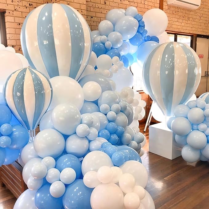 PartyWoo Bright Sky Blue Balloons, 100 pcs Matte Blue Different Sizes Pack of 36 Inch 18 Inch 12 Inch 10 Inch 5 Inch Blue for Balloon Garland Arch as Party Decorations, Blue-Y20