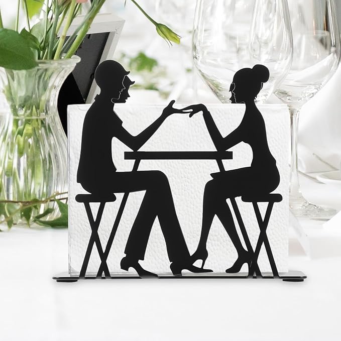 Decorative Iron Napkin Rack Napkin Dispenser for Kitchen Restaurant Bar Cafe Tabletop Use Sturdy Storage Organizer