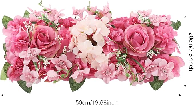 6 Pack Artificial Peony Garland,Wedding Arch Artificial Flower Panels,Flowers Wall Backdrop Panel for Wedding Dining Table Christmas Home Party Decor (Pink &Purple)