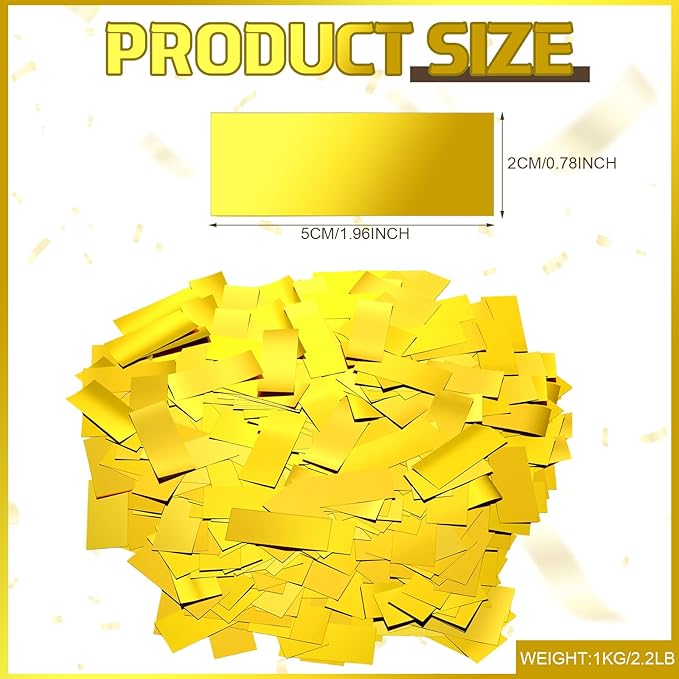 Sumind 1000 Grams Gold Silver Large Metallic Confetti Rose Glitter Throwable Table Scatter Foil Confetti for Wedding Birthday Party Baby Shower Graduation Christmas Celebrations