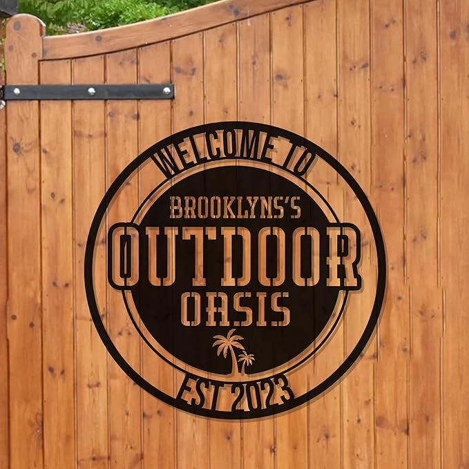 Custom BBQ Sign – Personalized Grill Name Metal Plaque, Outdoor Kitchen Wall Art, Backyard Barbecue Patio Hanging Decoration, Gift for Dad, Grandpa, Father’s Day, Housewarming Present