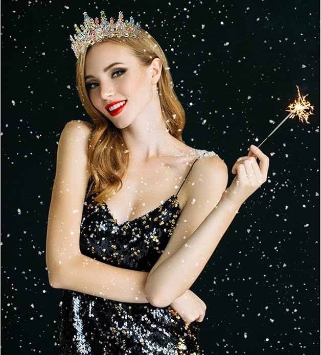 VELSCRUN Birthday Tiara Crowns for Women Girls Crystal Birthday Girl Headband Sash Elegant Princess Crown Happy Birth Party Decorations Women Sisters Birth Gift Hair Accessories