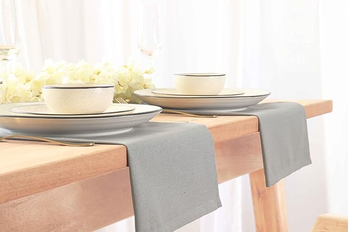 PurpleEssences Set of 6 Cloth Dinner Napkins 100% Cotton 18x18 Inch - Soft Durable Washable - Ideal for Farmhouse Party Christmas Holiday Winter - Perfect Everyday Use Table Linen - Ash Grey