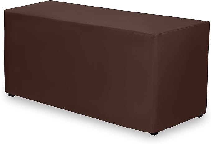 Gee Di Moda Fitted Tablecloth - 72 x 30 Inch Chocolate Fitted Table Cloth for 6 Foot Rectangle Table - Heavy Duty Washable Fabric - for 6 Ft Buffet Table Holiday Party Dinner Wedding & Trade Show