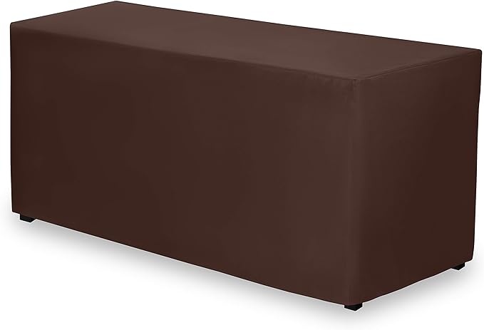 Gee Di Moda Fitted Tablecloth - 72 x 30 Inch Chocolate Fitted Table Cloth for 6 Foot Rectangle Table - Heavy Duty Washable Fabric - for 6 Ft Buffet Table Holiday Party Dinner Wedding & Trade Show