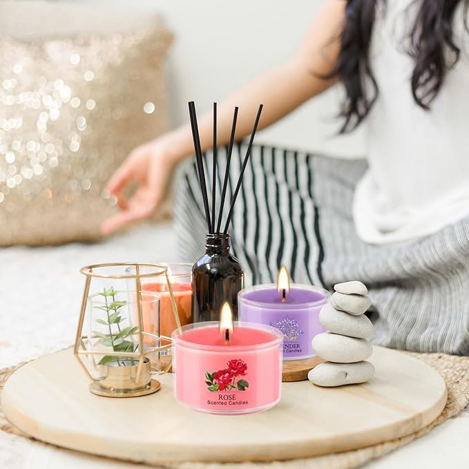Scented Candle Set of 40 * 35g, 10 Fragrances, Soy Wax, Smokeless, with Cotton Wick,Long-Lasting Burn time for Home Décor,Relaxation,Romantic Dinner,Gift