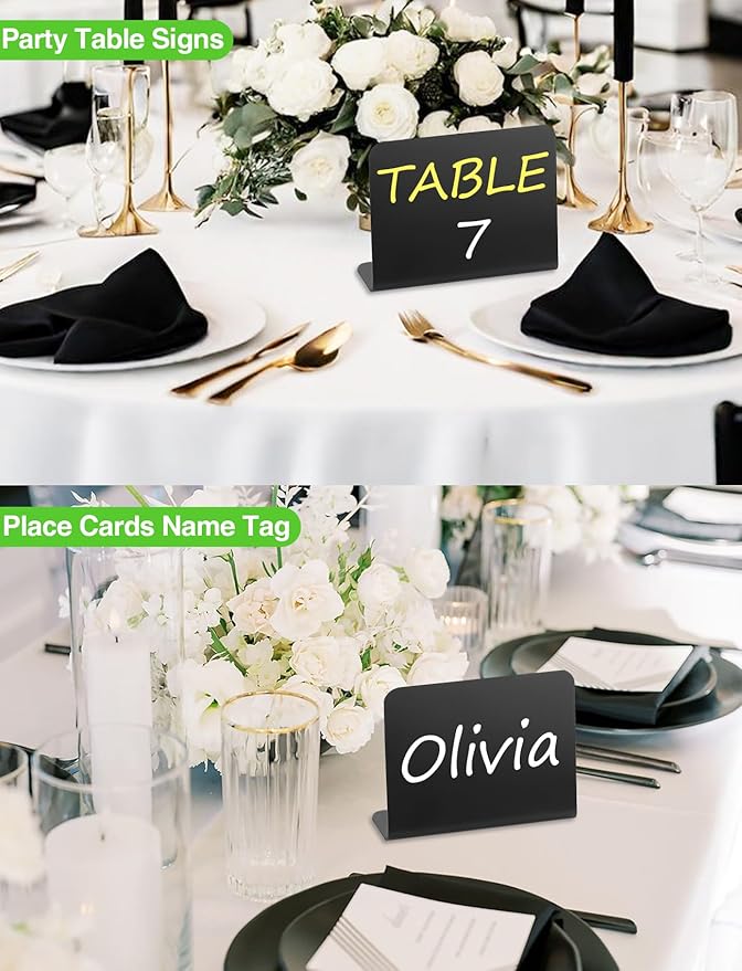 Herda 12 Pack 4"x3" Small Food Labels for Party Buffet Food Signs for Birthday Bakery Wedding Signs Tags Food Tags Place Cards Message Board Signs Mini Chalkboard Signs Includes 6 Wet Erase Markers