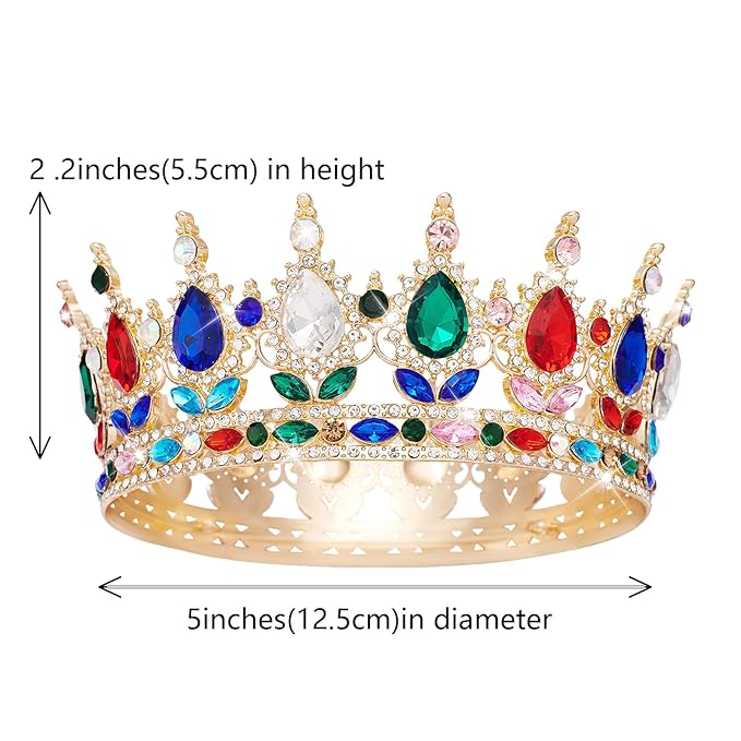 Queen Crown Rhinestone Wedding Crowns and Tiaras for Women Costume Party Hair Accessories Princess Birthday Crown Crystal BridalCrown