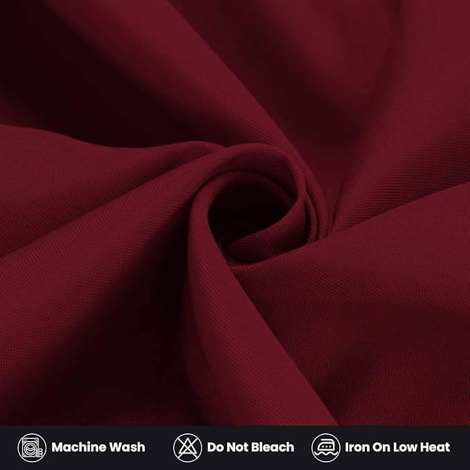 Ascoza 2 Pack Fitted Tablecloth for 8 Foot Rectangle 96 x 30 Inch Burgundy Table Covers Water Resistant Polyester Cloth for Folding, Parties,Display, Trade Show (Burgundy)