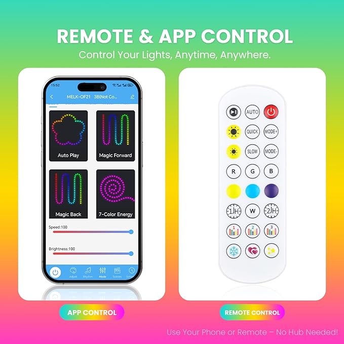 Permanent Outdoor Lights for House, 200 FT Color Changing String Lights with RGBIC & Bluetooth Remote, DIY via App for Music Sync, IP67 Waterproof Expandable LED Lights for Eaves, Patio, Lanai, Fence