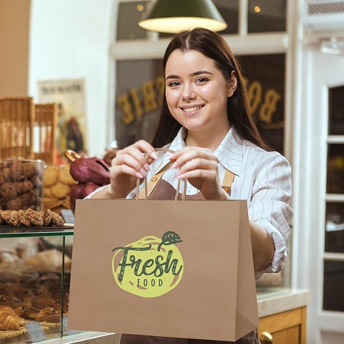 MESHA Gift Paper Bags 6000 PACK 16x6x12 Brown Large Shopping Kraft Bags Bulk with Handles Reusable for Business,Grocery,Birthday,Wedding,Kids Party,Favors