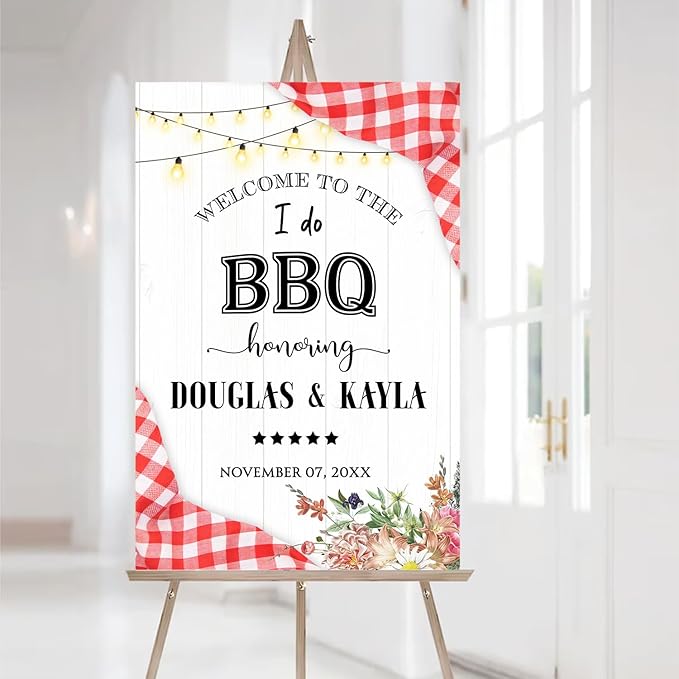 Personalized I Do BBQ Welcome Sign, I Do BBQ Sign, Welcome Sign For BBQ Rehearsal Dinner, BBQ Engagement Party Sign, Couples Shower BBQ Sign, BBQ Yard Sign, I Do BBQ Decorations