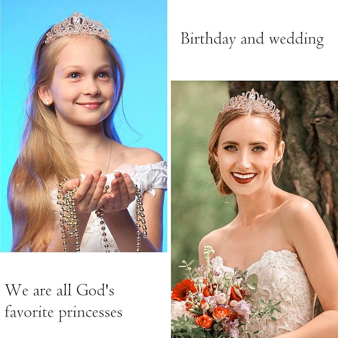 VELSCRUN Birthday Tiara & Crown Set - Princess Sash, Happy Birthday Girl Tiara, Party Decorations & Gifts