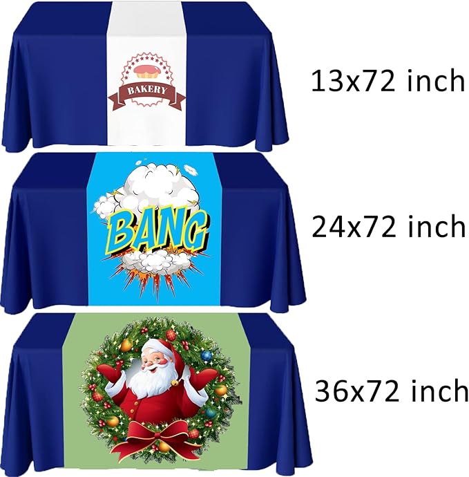 Custom Table Runner, Customize Tablecloths with Business Logos or Your Text and, Personalize DIY The Tablecloth with Your Image, Suitable for Birthday, Party, Wedding, Holiday Decorati