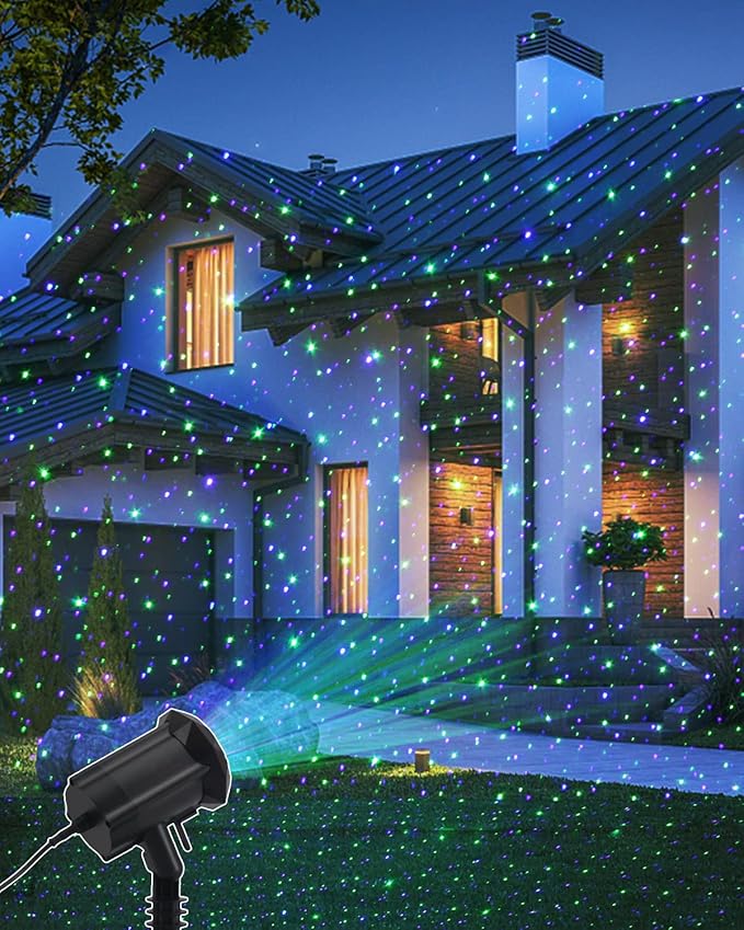Christmas Laser Lights Star Projector Garden Firefly Lights 3 Color