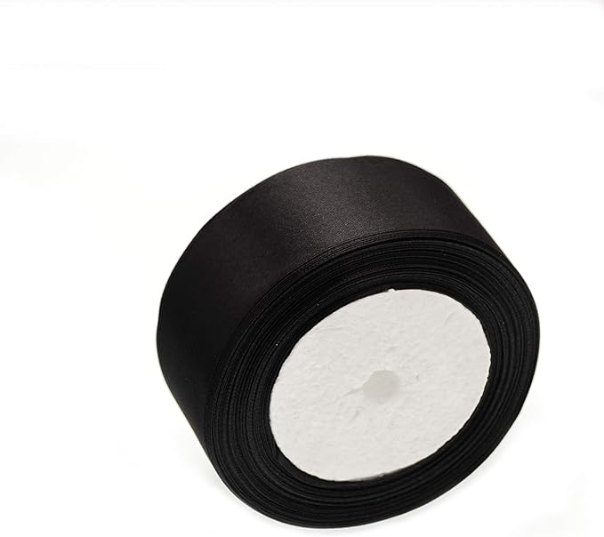 ATRBB 25 Yards 1-1/2 inch Wide Satin Ribbon Perfect for Wedding,Handmade Bows and Gift Wrapping(Black)