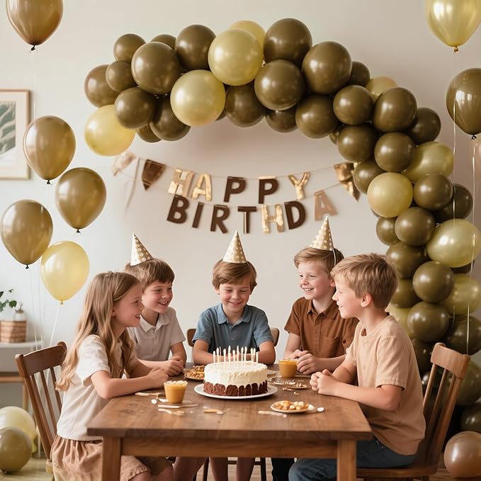 KAWKALSH Brown Balloon 12 Inch, 110pcs Latex Party Balloons Helium Bright Color for Birthday Baby Shower Wedding Party Supplies Arch Garland Decoration