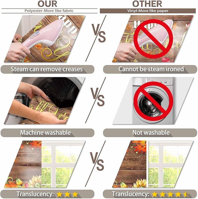 ZTHMOE 72x43inch Happy Fall Y'all Backdrop Autumn Wood Harvest Pumpkins Farmhouse Maple Leaves Photography Background Thanksgiving Party Decoratins Festival Photo Banner