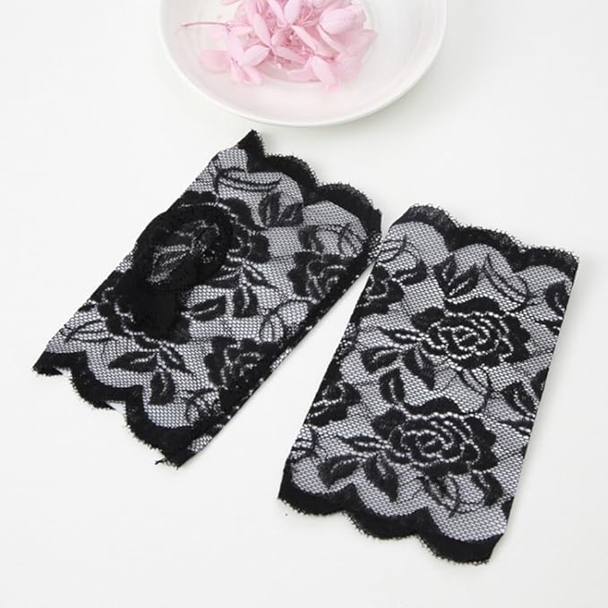 Womens Lace Headband Neon Earrings Fingerless Gloves for 80's Party Pop Diva Costume Accessories