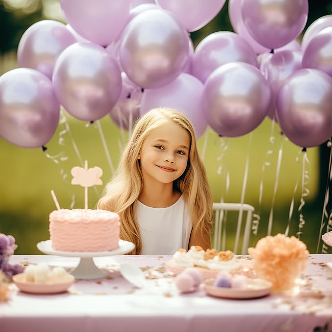 130PCS Metallic Pink Balloons, Latex Balloon Different Sizes 18/12/10/5 Inch, Helium Balloons with Ribbon, Party Balloon for Birthday Wedding Graduation Anniversary Baby Shower Decoration