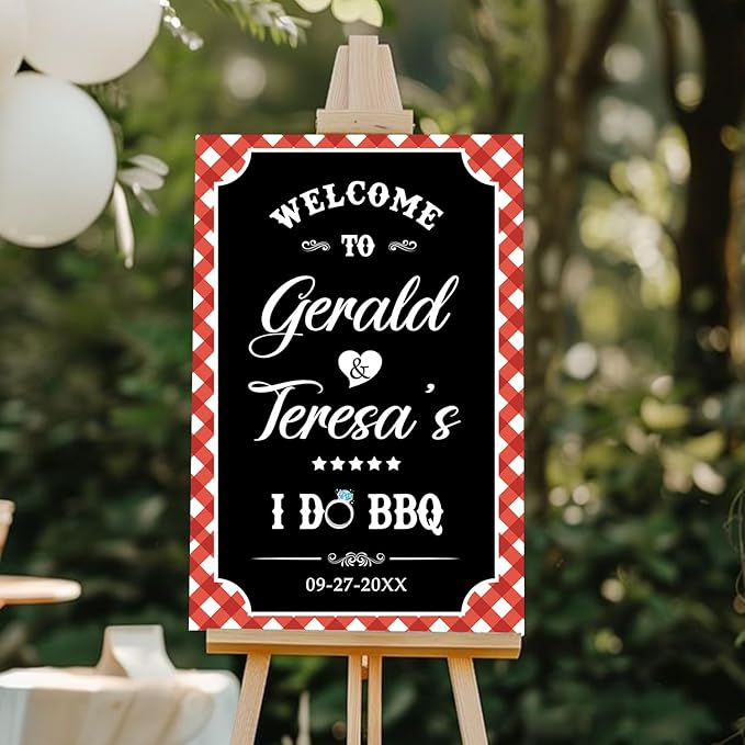 Personalized I Do BBQ Welcome Sign, I Do BBQ Sign, I Do Barbeque Sign, Welcome To The I Do BBQ Party Sign, Welcome Sign For BBQ Rehearsal Dinner, BBQ Signs For Outside, I Do BBQ Decorations