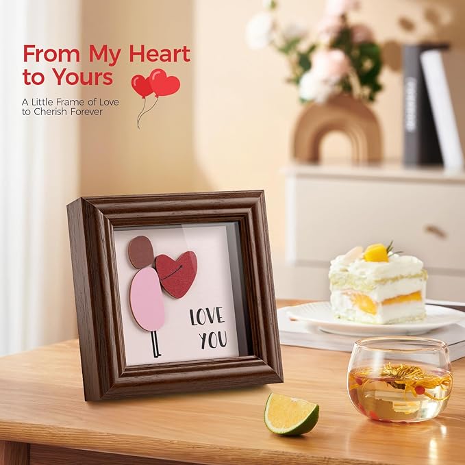 LukieJac Valentine's Day Gifts Shadow Box Frame - I Love You Decoration Gifts for Boyfriend, Him, Husband for Anniversary, Birthday, Christmas