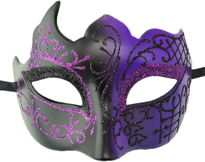 Coolwife Couples Masquerade Masks Metal Venetian Mardi Gras Party Evening Prom Costume Mask