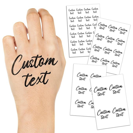 Custom Temporary Tattoos Personalized Face Tattoos with Name Party Favors for Wedding Birthday Christmas Pride Medical Alert