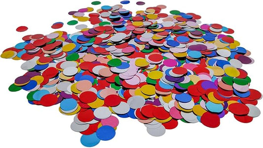 Rainbow Foil Confetti, Colorful Round Dots Foil Glitter Table Confetti, Sparkling for Birthday Wedding Party Decoration (1.5 cm, 1.76 OZ)