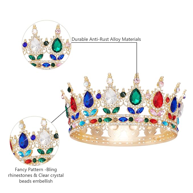 Queen Crown Rhinestone Wedding Crowns and Tiaras for Women Costume Party Hair Accessories Princess Birthday Crown Crystal BridalCrown
