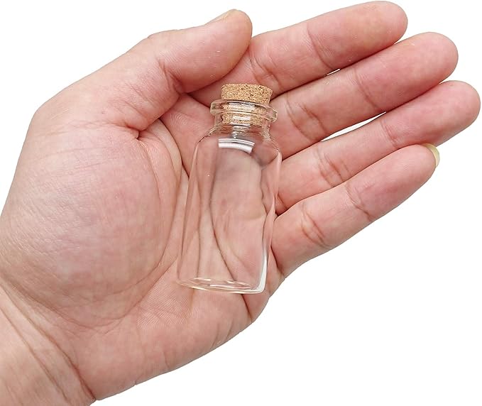 Axe Sickle 14 Pcs 30 mL Small Glass Bottles with Cork Stopper Mini Message Bottles, DIY Decoration Wishing Bottles for Mother's Day Wedding Thanksgiving Halloween Christmas