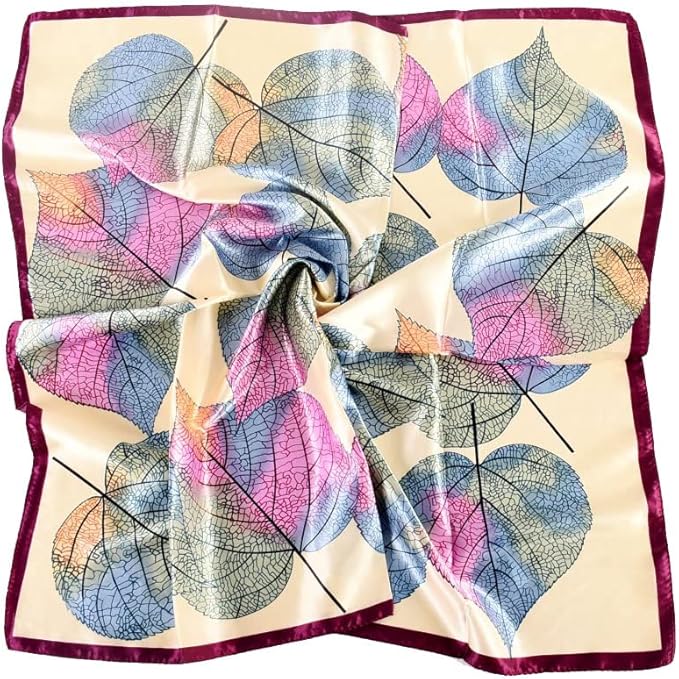 4Pcs Silk Head Scarves for Women Satin Hair Scarf 35”Large Square Bandana Silk Like Neck Scarf Shawl