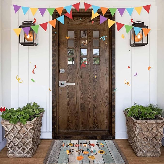 Fall Door Mat Hello Fall Doormat Welcome Mat Front Outdoor Autumn Harvest Vintage Doormats for Autumn Halloween Thanksgiving Farmhouse Decor