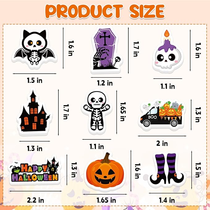 300Pcs Halloween Foam Stickers, Self-Adhesive Ghost Pumpkin Spider Stickers Halloween Decals Sticker Decorations for Home Office School Classroom DIY Art Craft Party Supplies