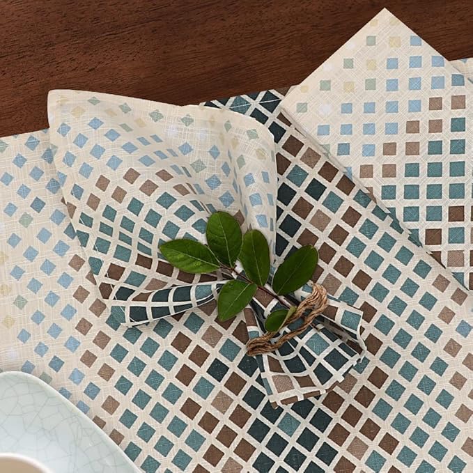 RUVANTI Cloth Napkins Set of 6 Cotton 100%, 18x18 Inches Napkins Cloth Washable, Soft, Absorbent. Cotton Napkins for Parties, Christmas, Thanksgiving, Weddings, Dinner Napkins Cloth - Faded