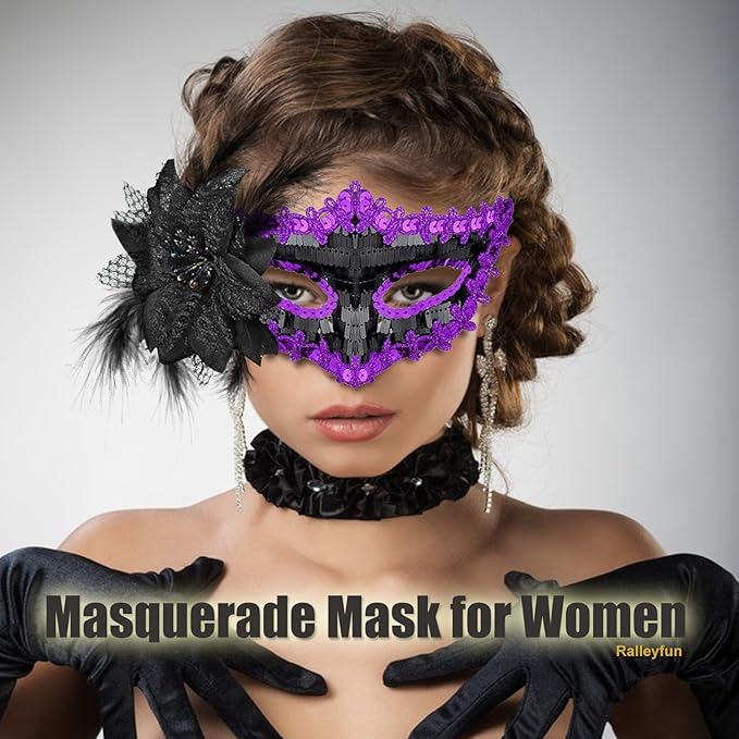 Couple Masquerade Masks for Women Men Venetian Masks for Halloween Carnival Costume Party Prom Ball