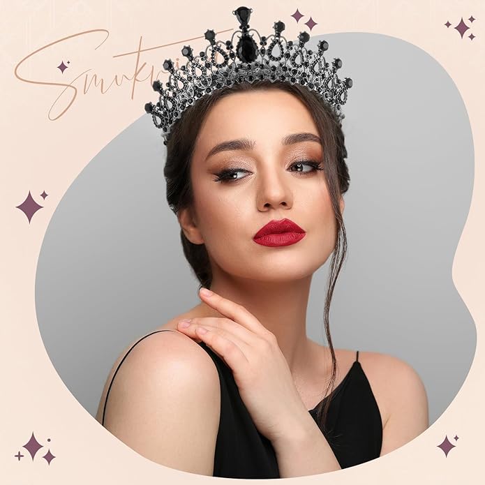 12 Pcs Crystal Tiara and Princess Crown with Comb Crown Rhinestone Women Girls Tiara Headpiece Queen Hair Accessories for Birthday Party Wedding Prom Halloween Cosplay Costume