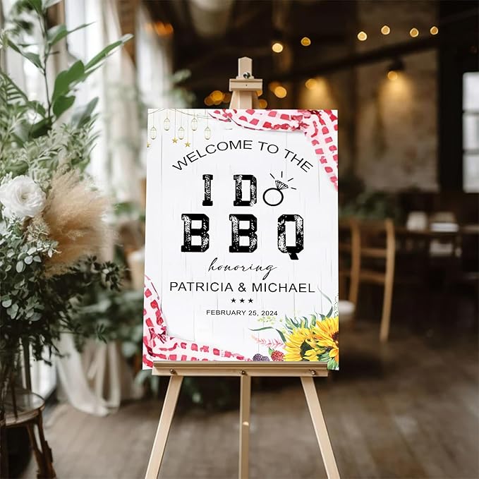 I Do BBQ Welcome Sign, I Do BBQ Shower Entrance Sign, BBQ Reception Sign, Couples Shower bbq, Red Gingham Bbq Couples Shower, BBQ Engagement Party Sign, I Do Bbq Decorations