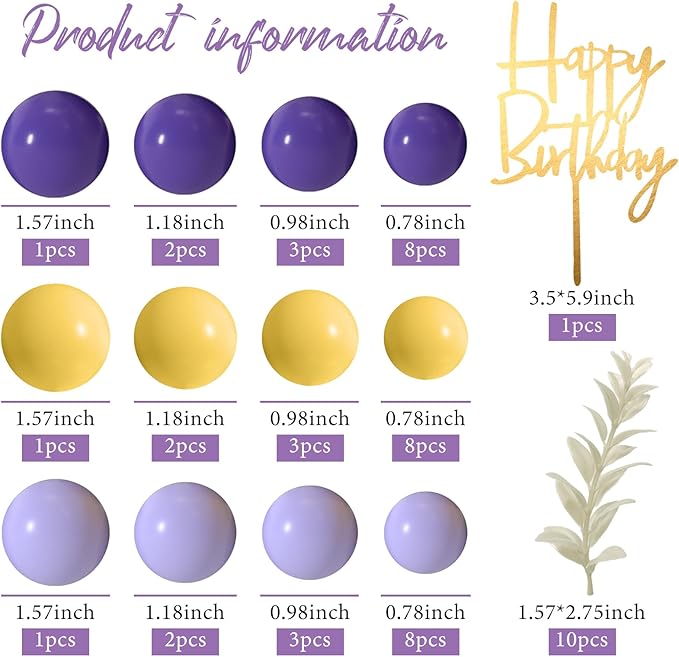 MIAHART Ball Cake Toppers Boho Grass Cake Topper Ball Cake Insert Decoration for Birthday Wedding Baby Shower Party Decorations Boho Themed Party Supplies (Purple,yellow,light purple)