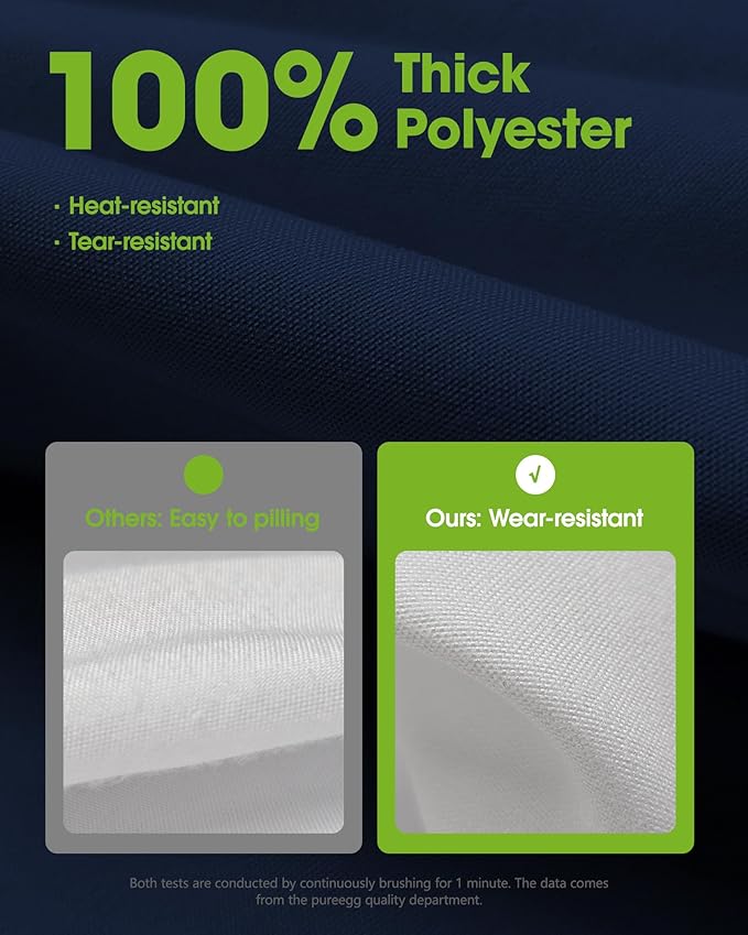 Pureegg Rectangle Table Cloth 60" x 84" – Durable Polyester Tablecloth Offers Reusable & Washable Protection, Ideal for Outdoor Party, Picnic, Wedding, Banquet and Birthday, Navy Blue