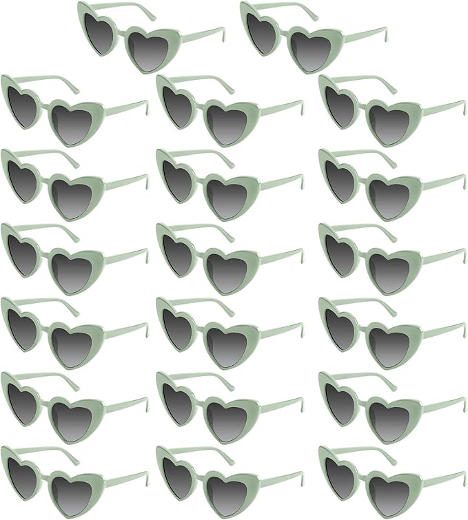 5/10/20 Pack Heart Sunglasses Bachelorette Vintage Heart Shaped Glasses for Wedding Bridesmaid Party Favor