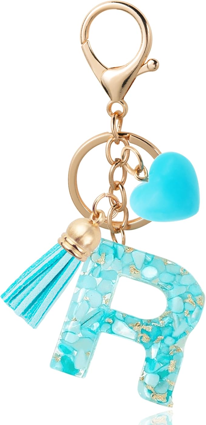 Initial Letter Keychain, Butterfly Keychain Cute Resin, Initial Keychain Backpack Charms, Key chain for Women, Girls