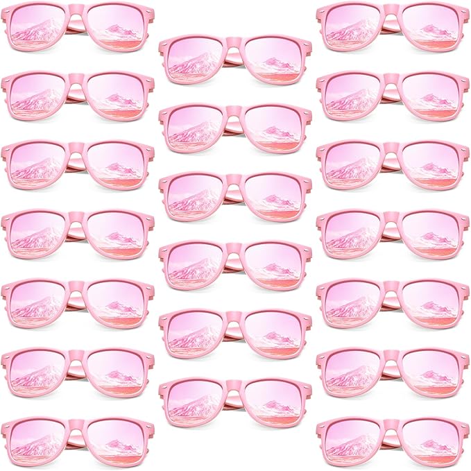 Pibupibu 10/20 Pack Neon Sunglasses for Women Men Bulk, Wholesale 80s Retro Colorful Mirrored Party Glasses Adult Unisex