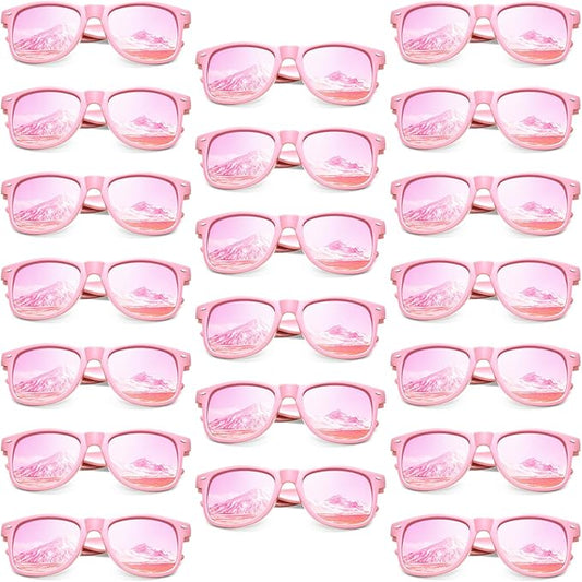 Pibupibu 10/20 Pack Neon Sunglasses for Women Men Bulk, Wholesale 80s Retro Colorful Mirrored Party Glasses Adult Unisex