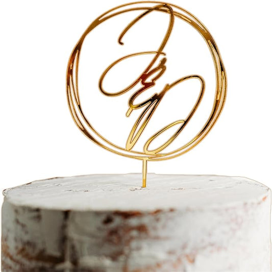 Custom Cursive Wedding Personalized Acrylic and Wood Cake Topper, Modern Handwriting, Cake Topper, Birthday Topper, Rustic Elegant Cake Toppers