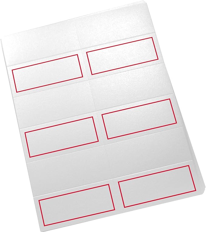 Single Line Border Printable Place Cards, Ruby Red (Choose Color), Set of 60 (10 Sheets), Laser & Inkjet Printers - Wedding, Party, Dinner, and Special Events - Made in the USA