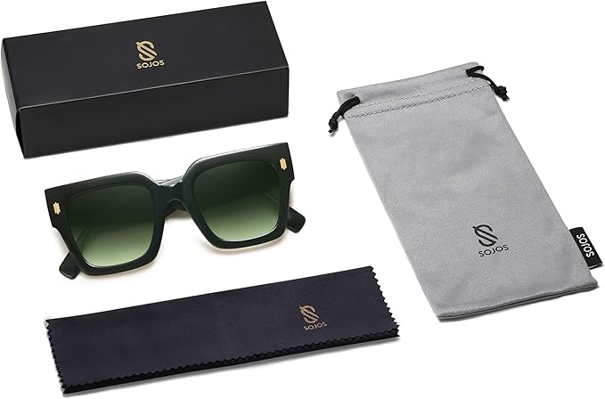 SOJOS Vintage Oversized Square Sunglasses for Women,Retro Womens Luxury Big Large Sun Glasses UV400 SJ2194